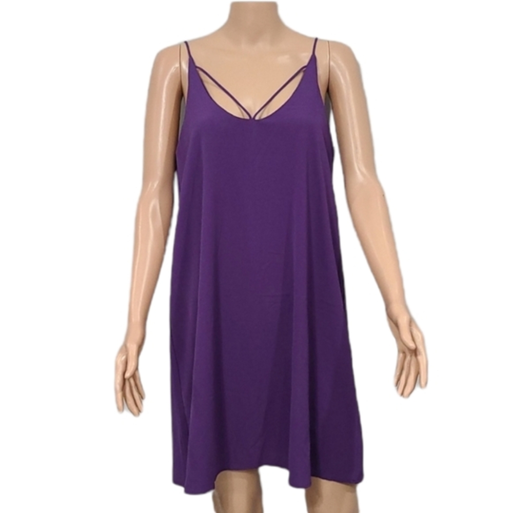 She+Sky Women's Purple‎ Shift Dress spaghetti strap Size M Medium